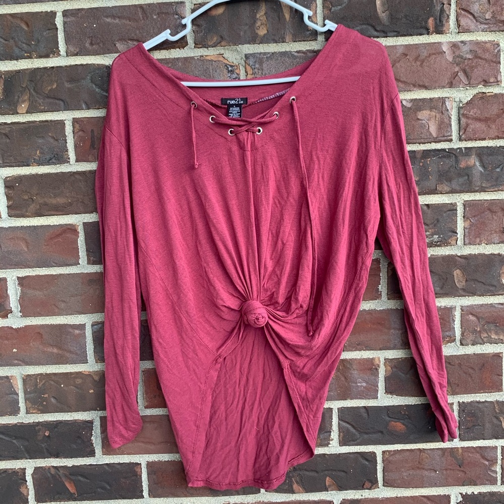 Rue 21 Large Pink/Red Top